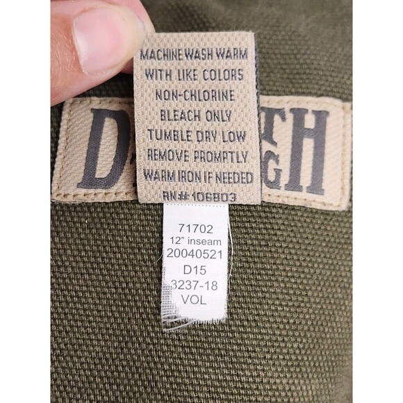 Duluth Fire Hose Work Shorts Men's 32 Green Cargo 12" Canvas Utility - Picture 4 of 4